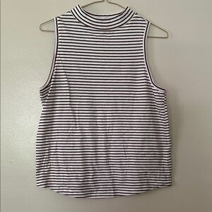 Universal Thread Striped Sleeveless Top - Maroon and White - Size S